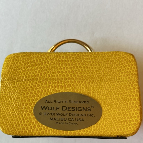 Wolf Designs Leather Travel Ring Jewelry Case with Mirror. NWOT - Picture 6 of 11